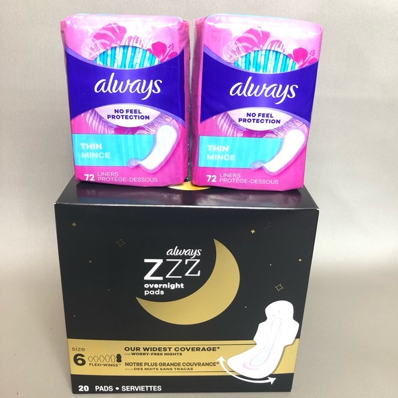 Always Intimates & Sleepwear Always Zzz Overnight Pads Always Thin